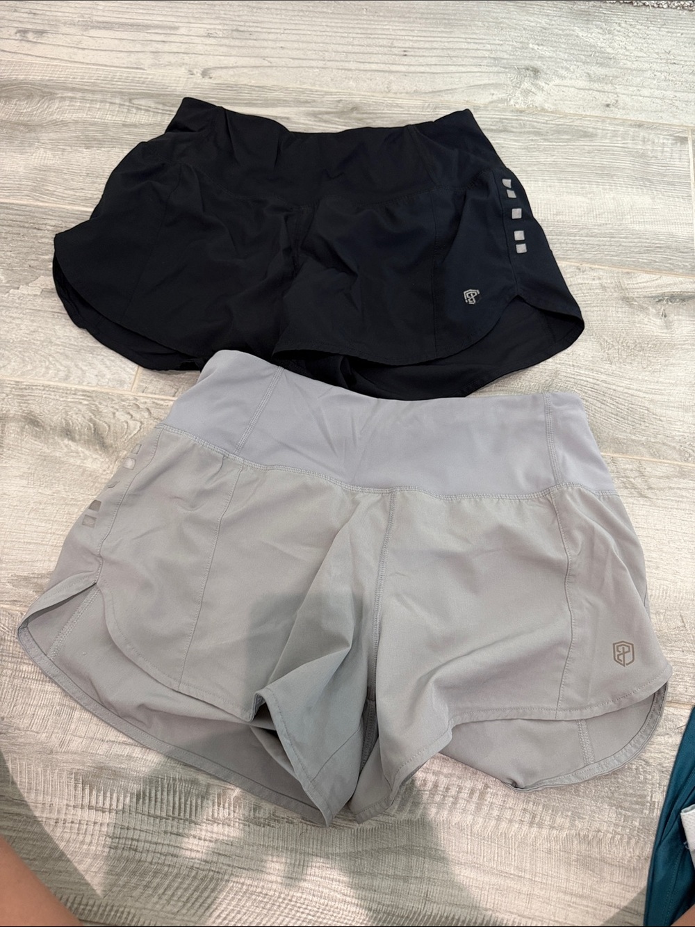 Born primitive Women's Active Running Shorts - Black & Light Gray